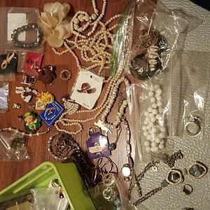 Junk & some wearable jewrlry lot